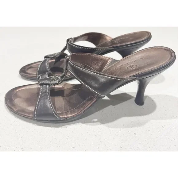 Cole Haan Espresso Brown Slide Heels Sandals Shoes D19640 Size 9.5B - Picture 2 of 6